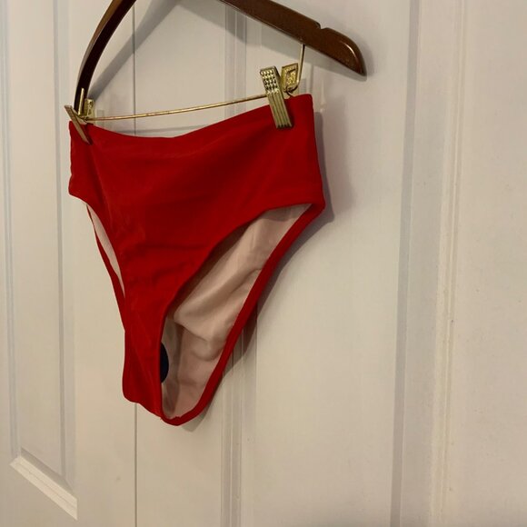 Cupshe Red High Waist Bikini Bottoms Size Large New - Picture 4 of 9